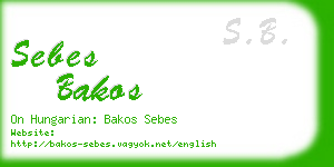 sebes bakos business card